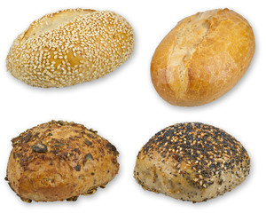 Brötchen auf weißem Hintergrund
