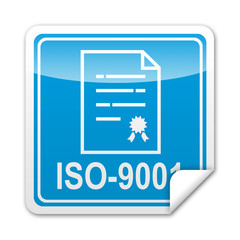 Pegatina cuadrada ISO-9001 con reborde - obrazy, fototapety, plakaty