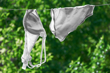 panties and bra drying