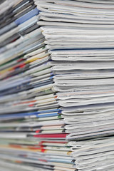 Zeitschriftenstapel, close-up