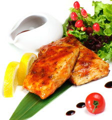Grilled fish ,sauce