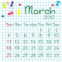 Calendar for March 2012