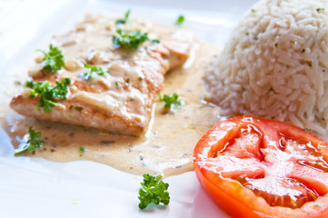 grilled salmon and rice