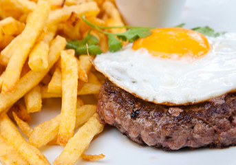 steak beef meat and egg