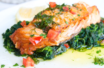 grilled salmon and lemon
