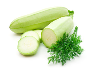 Spaghetti squash isolated on white.