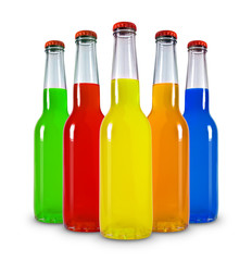 bottles on white