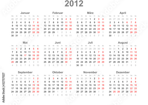 "Kalender mit gesetzlichen deutschen Feiertagen" Stockfotos und 