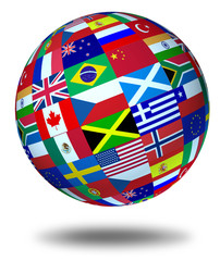 World flags sphere