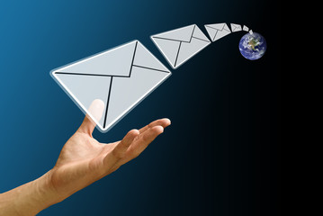 Letter from the earth to God's hand, Pray concept