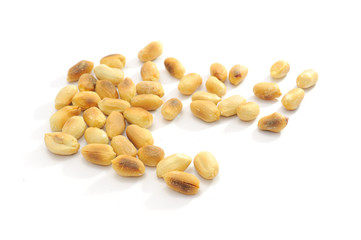 Roasted Peanuts Isolated on White Background