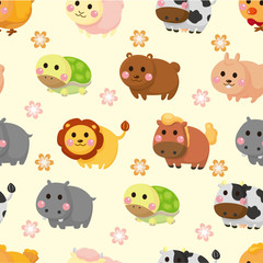 cartoon animal seamless pattern