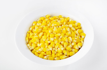 sweet corn seeds in white bowl