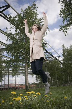 jump of mature woman left wide
