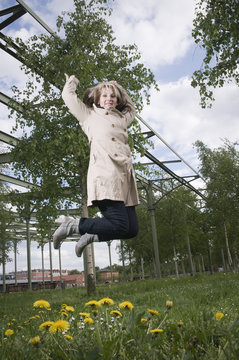 jump of mature woman right wide
