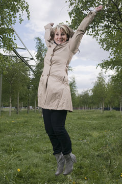 jump of mature woman left