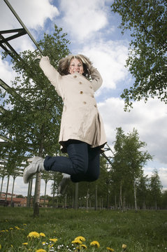 Jumping Mature Woman