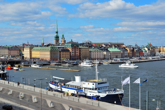 Stockholm. View of the Old Town and Slussen