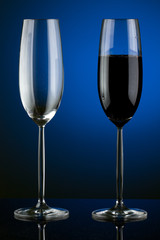 Glass of wine in studio