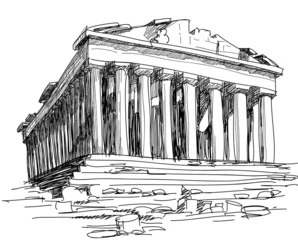 Fotobehang Greece Parthenon sketch © Danussa