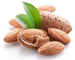 Group of almond nuts.
