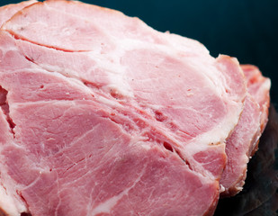 sliced food arrangement of meat.