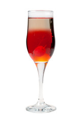 cocktail  with cherry closeup
