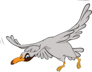 Naklejka premium Flying goose. Cartoon
