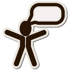 vecteur, homme et bulle de dialogue