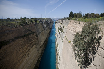 Landscape of the Corinth Canal in Greece