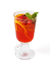 Tea with orange and berries