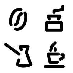 Coffee: bean, grinder, pot and cup
