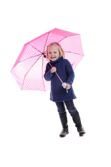 little girl with pink umbrella