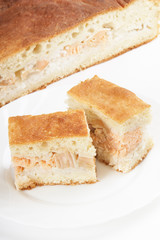 Pie with salmon
