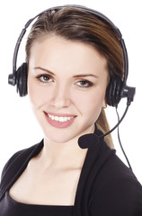 Business woman with headset