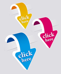 Click here stickers set. - 32773054