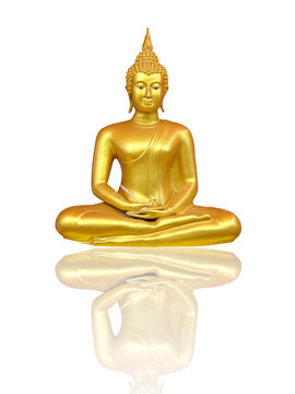 Beautiful Buddha image in Thailand, a white background