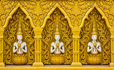 Thai art design on the temple's wall