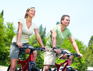 Naklejka premium Riding couple.