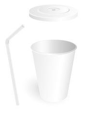 paper fast food cup with tube