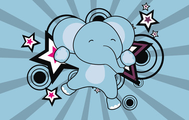 elephant baby jump cartoon background