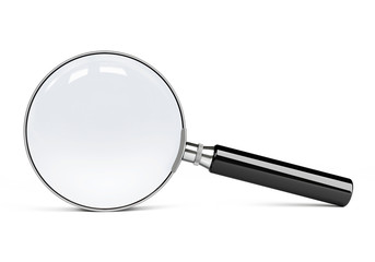 Magnifying glass - front view and standing - obrazy, fototapety, plakaty