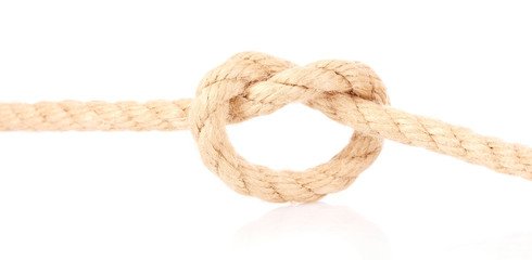 rope with knot isolated on white