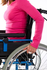 Ausschnitt Hand Rollstuhl