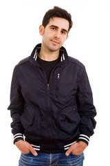 Fototapeta premium young casual man portrait isolated on white background