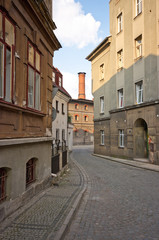 Typical narrow street in European country