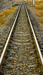 Naklejka premium Line of railway crossing in rural of Thailand.