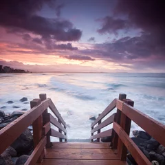 Foto op Plexiglas australian seascape with stairs in foreground at square format © p a w e l