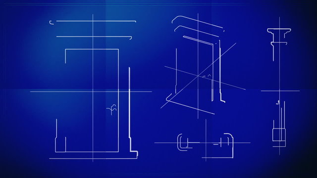 Door Technical Drawing Blueprint Time Lapse