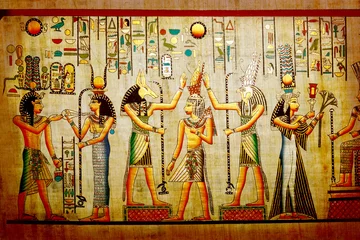 Deurstickers Egypte Papyrus. Oud natuurpapier uit Egypte